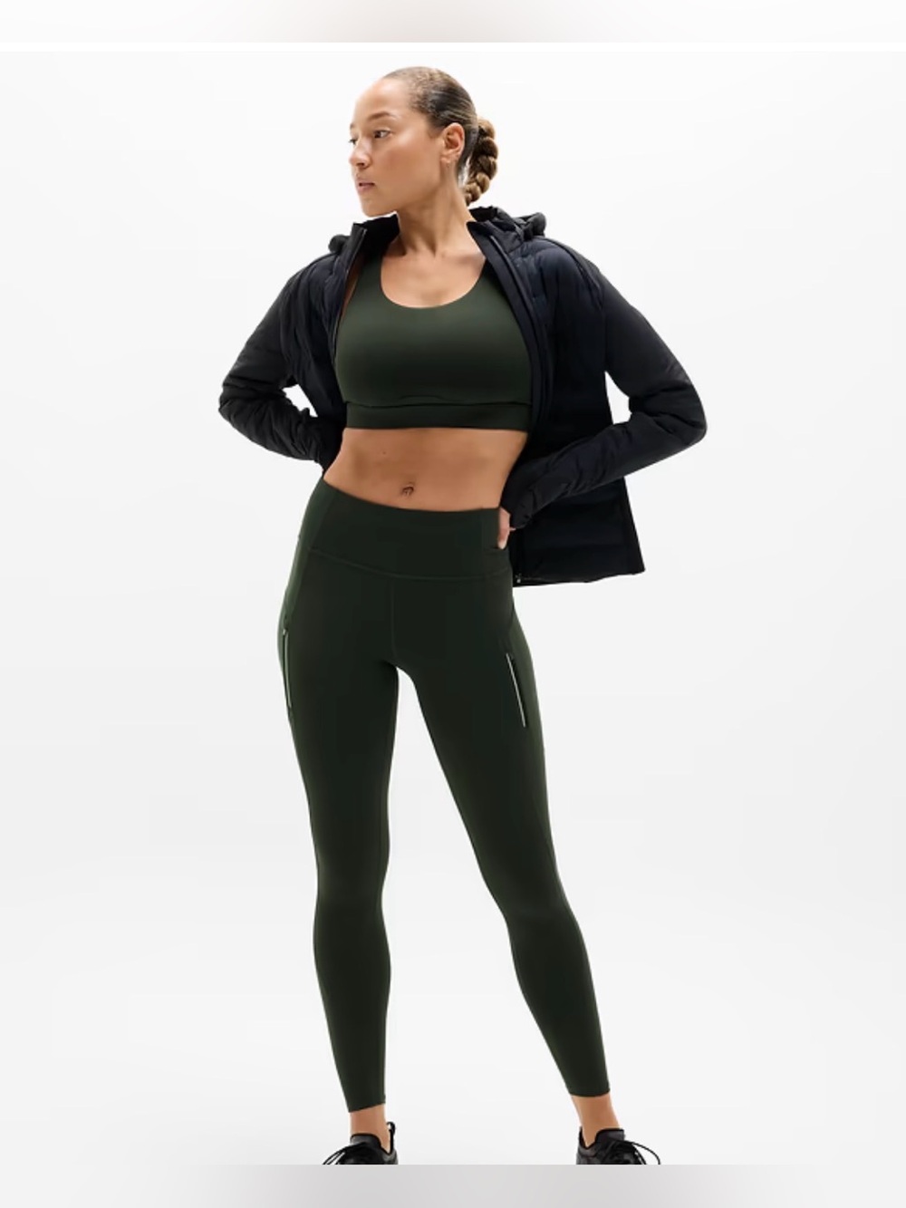 UEC ATHLETA ELM GREEN RAINIER TIGHT LEGGINGS SZ SM